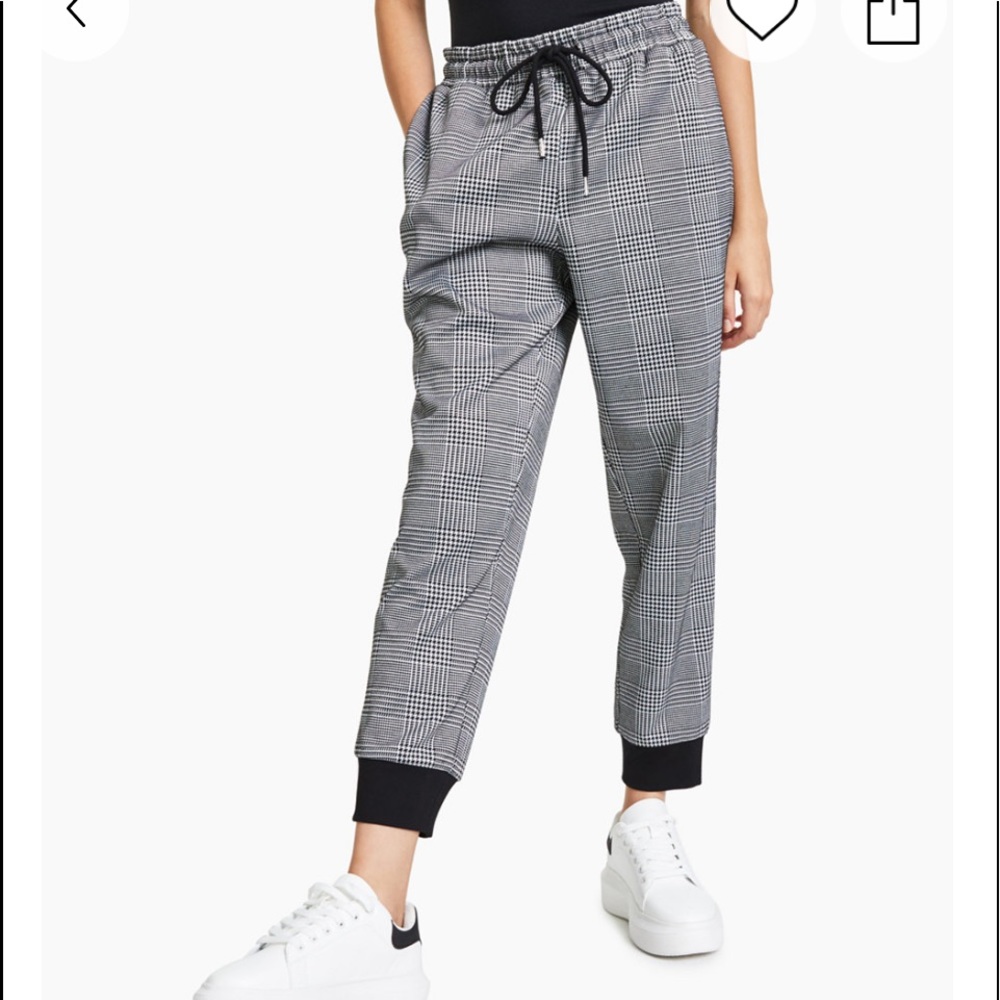Bar III Tapered Plaid Joggers Size S